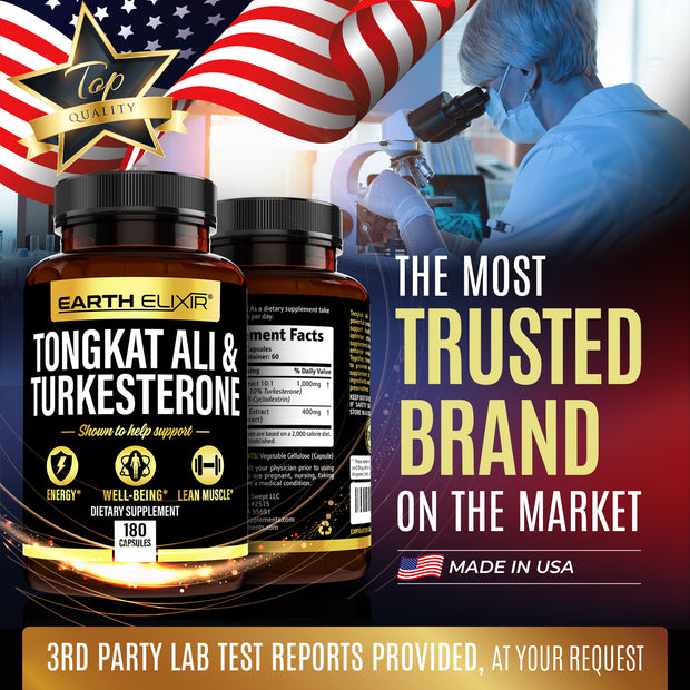 Turkesterone 1000 mg and Tongkat Ali 400 mg (180 Capsules)