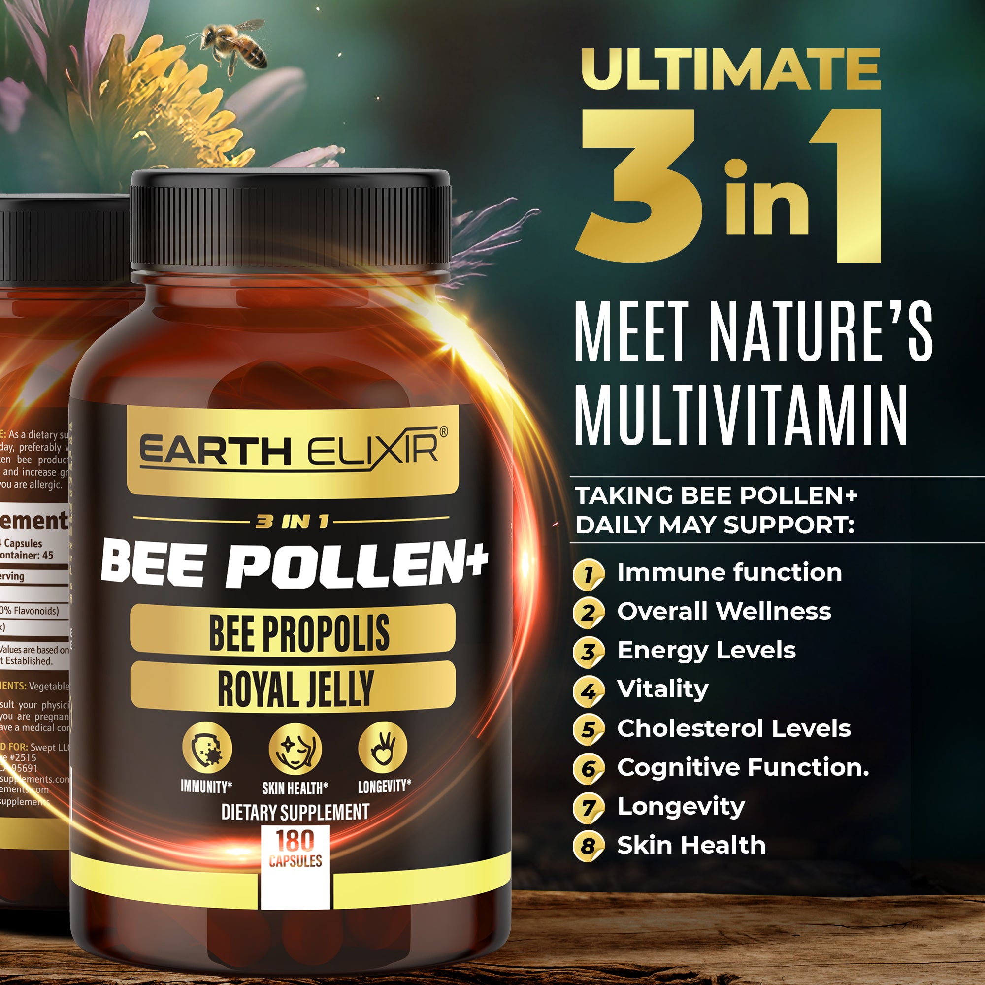 3 in 1 Bee Pollen, Bee Propolis & Royal Jelly