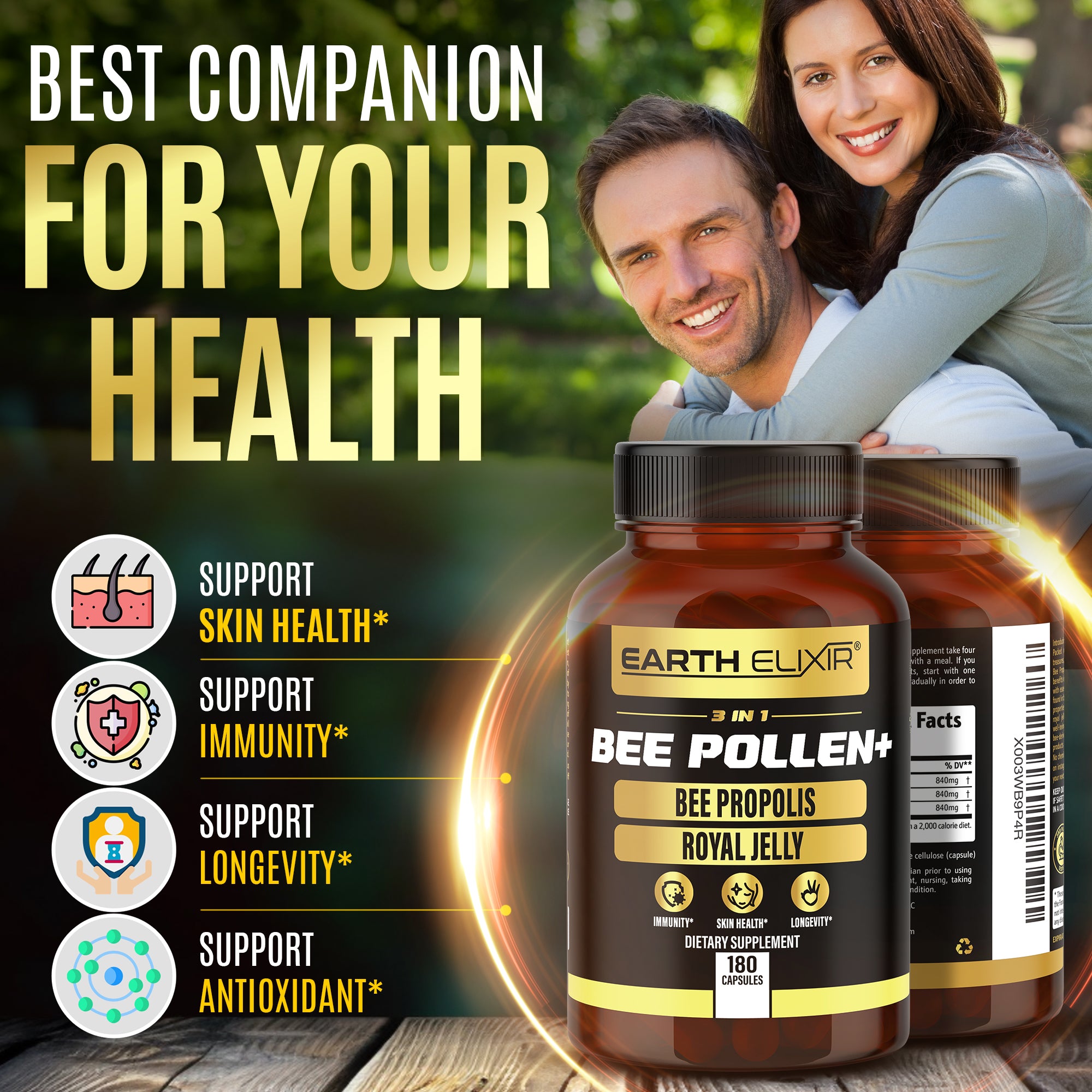 3 IN 1 BEE POLLEN, BEE PROPOLIS & ROYAL JELLY – Earth Elixir