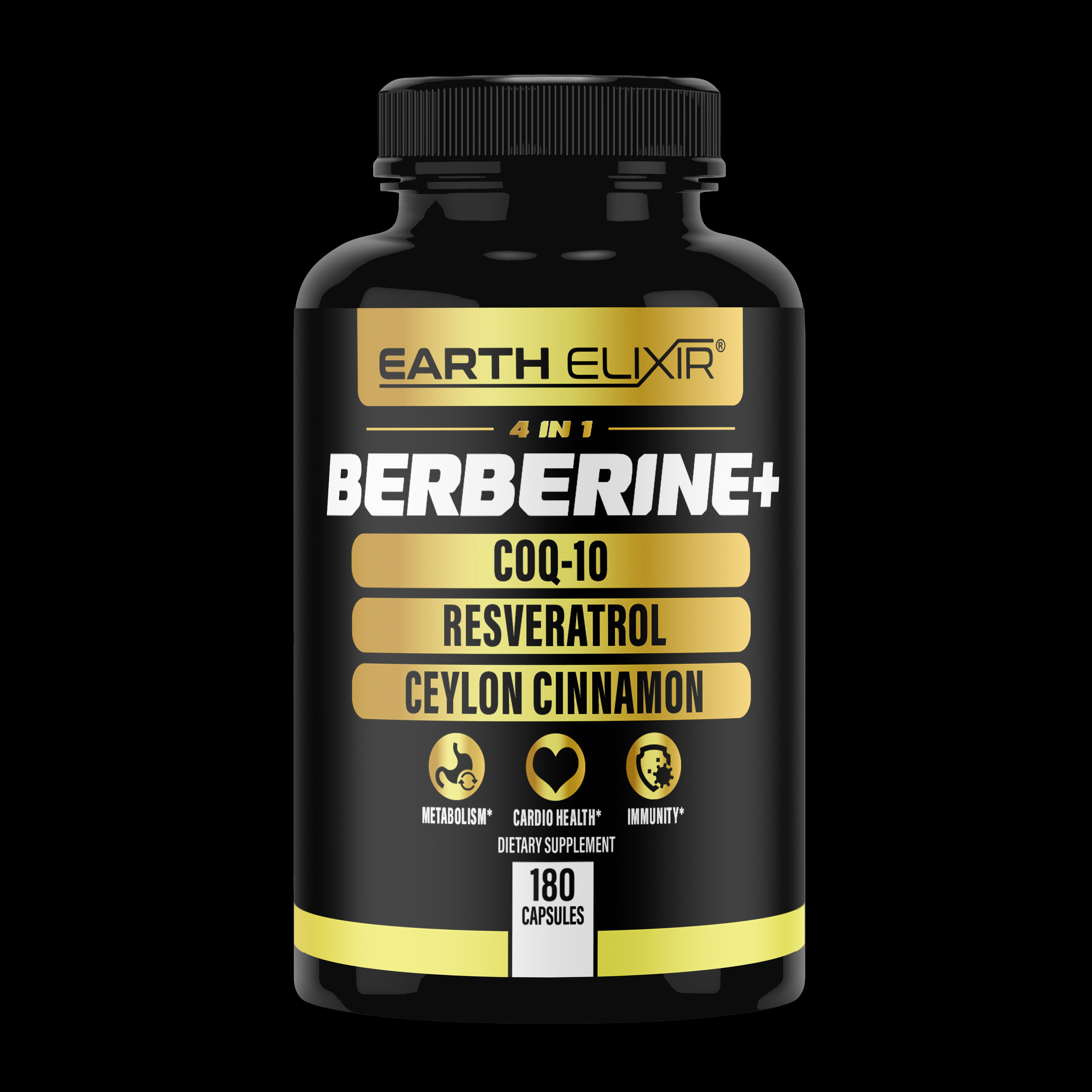 4 in 1 Berberine, Ceylon Cinnamon,  CoQ10, & Resveratrol