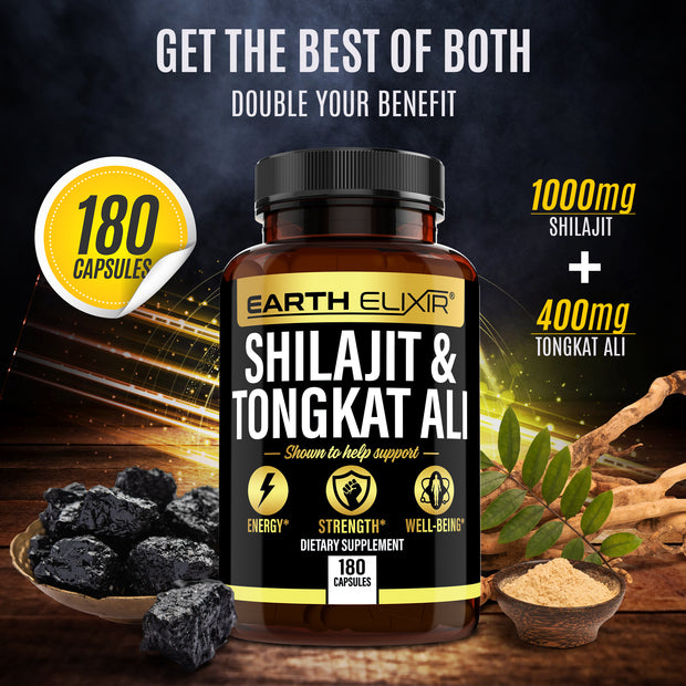 Shilajit 1000mg and Tongkat Ali 400mg (180 Capsules)