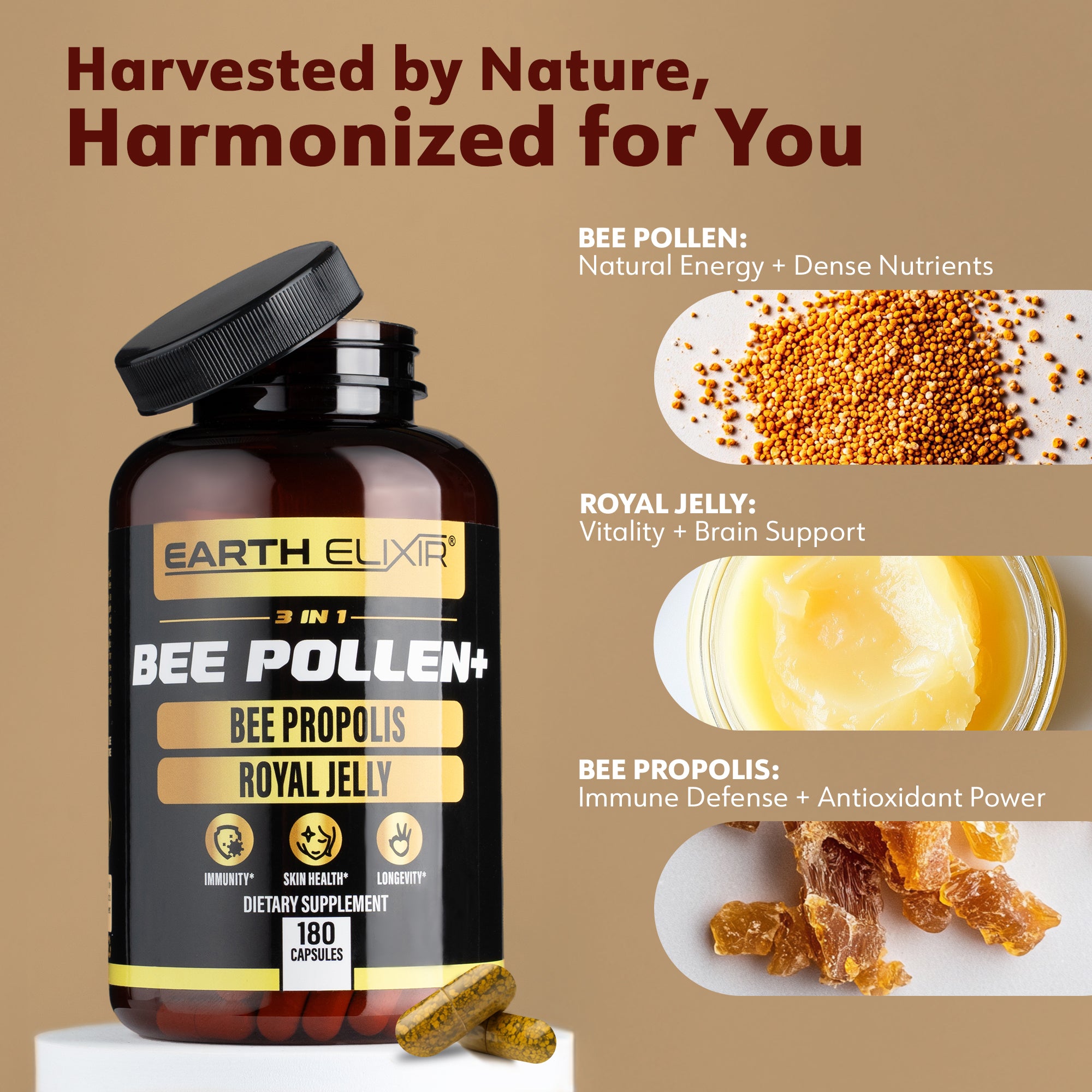 3 in 1 Bee Pollen, Bee Propolis & Royal Jelly